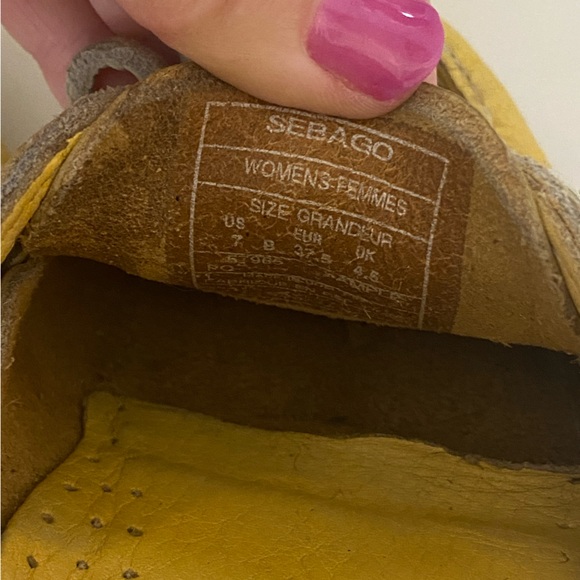 Sebago yellow leather dockside shoes - Picture 5 of 7